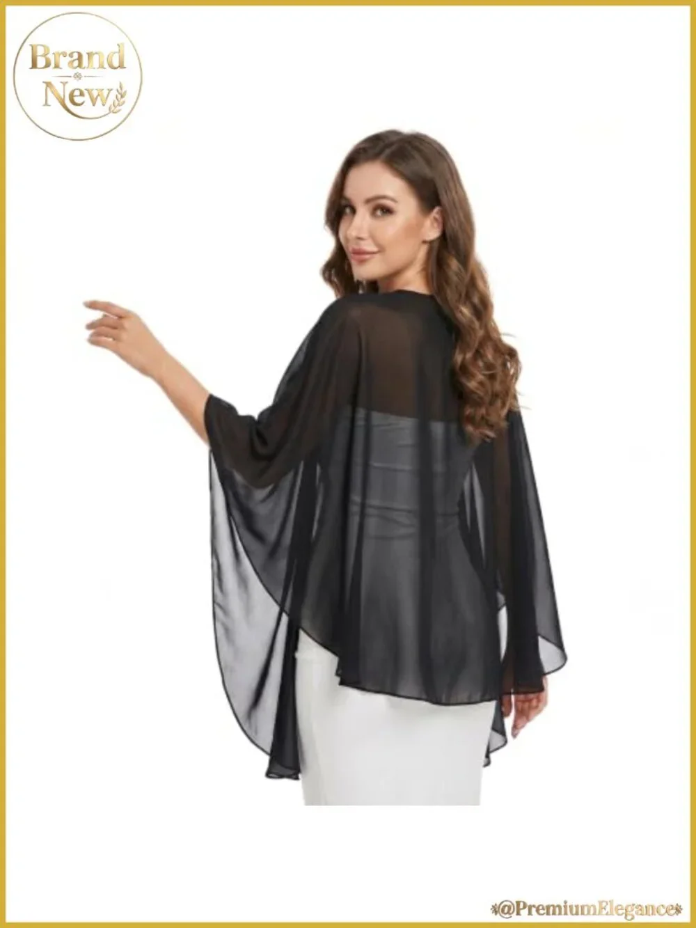 Chiffon Sheer Shawl Wrap for Evening Dresses Wedding Bridal Cover Up
